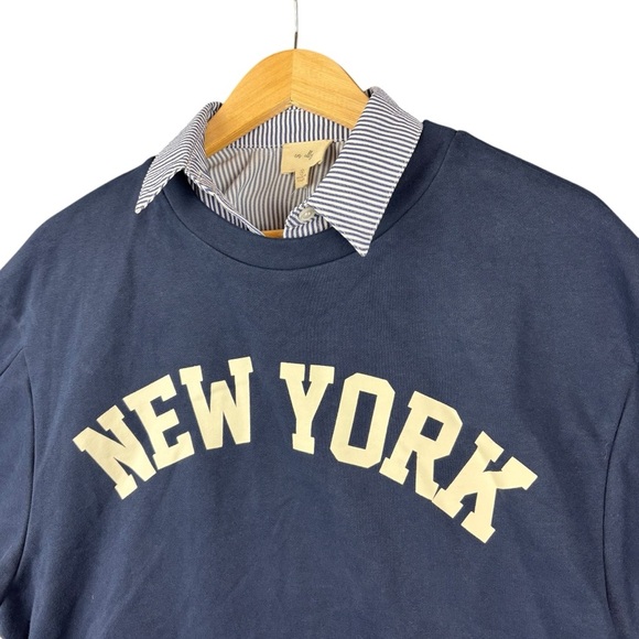 NWT Anthropologie En Elly “New York” Layered OVERSIZED Sweatshirt Dress – Sz S - Picture 3 of 16